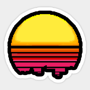 Sun retrowave pixelart Sticker